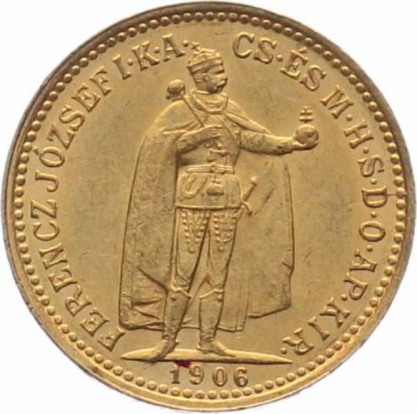 Ungarn 10 Korona 1906 KB - Stehender Kaiser
